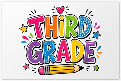 Third Grade PNG | Colorful School Sublimation Design SVG BillahCrafts 