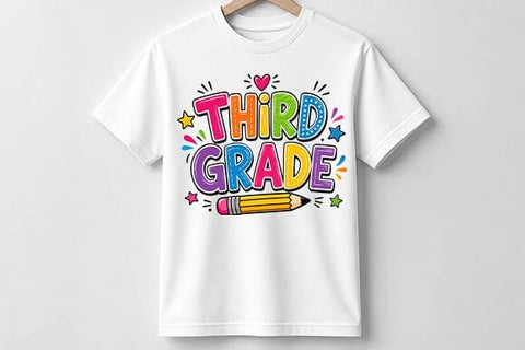 Third Grade PNG | Colorful School Sublimation Design SVG BillahCrafts 