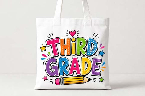 Third Grade PNG | Colorful School Sublimation Design SVG BillahCrafts 