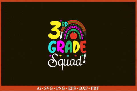 Third Grade T-Shirt 3rd Grade Back To School Shirt SVG PNG Craft Cut File SVG SVG Print File 