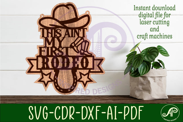 This ain't my first rodeo layered wall art sign, SVG file. SVG APInspireddesigns 