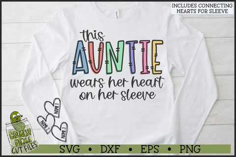This Auntie Wears Her Heart on Her Sleeve SVG File SVG Crunchy Pickle 