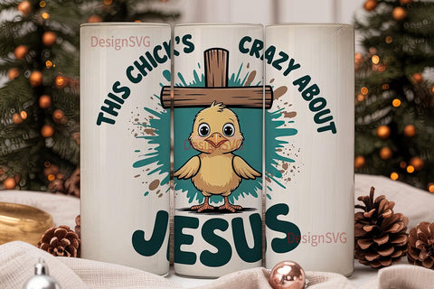 This Chick Loves Jesus Tumbler Wrap Sublimation DesignSVG 