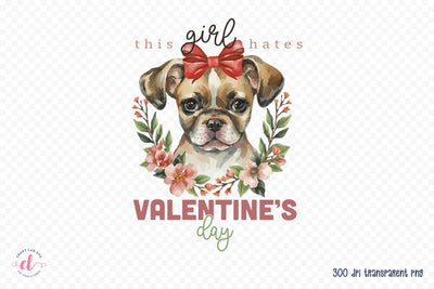 This Girl Hates Valentine's Day PNG Sublimation Sublimation CraftLabSVG 