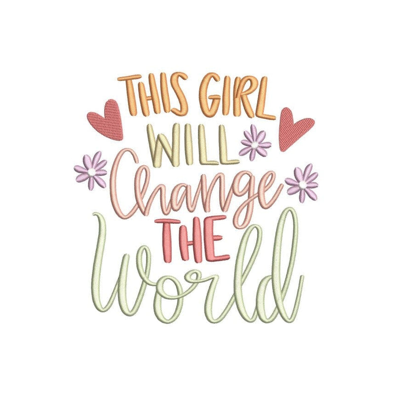 This Girl Will Change the World Embroidery Design, Girl Leader ...