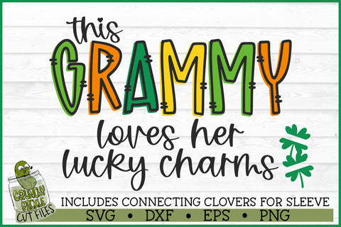 This Grammy Loves Her Lucky Charms on Sleeve SVG File SVG Crunchy Pickle 