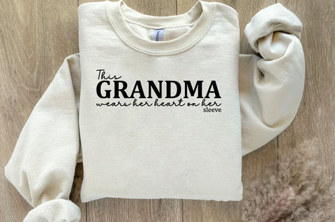 This grandma wears her heart on her sleeve Sleeve Svg Design SVG Designangry 