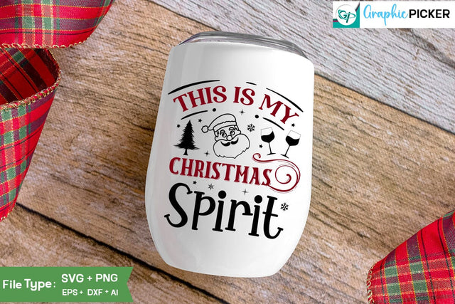 This Is My Christmas Spirit SVG Cut File, Christmas Wine SVG Design, Christmas SVG Cut File, Christian Round Ornaments, Nativity Christmas SVG Design, SVGs,Quotes and Sayings,Food & Drink,On Sale, Print & Cut SVG DesignPlante 503 