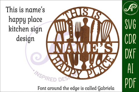 This is names Cooking happy place sign svg laser cut SVG APInspireddesigns 