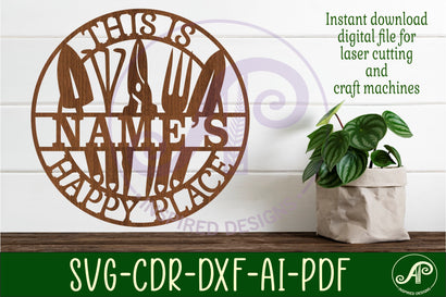 This is names gardening happy place sign svg laser cut SVG APInspireddesigns 