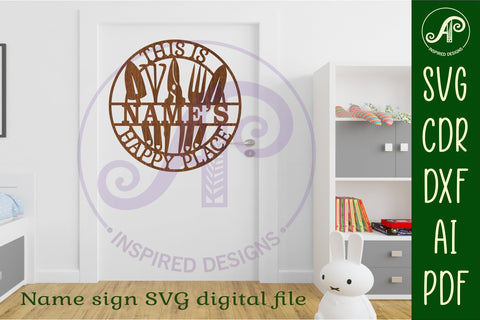 This is names gardening happy place sign svg laser cut SVG APInspireddesigns 
