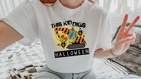 This Kid Digs Halloween PNG, Kids Halloween Sublimation, Construction Truck PNG Sublimation So Fontsy VIP Design Shop 