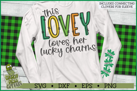 This Lovey Loves Her Lucky Charms on Sleeve SVG File SVG Crunchy Pickle 