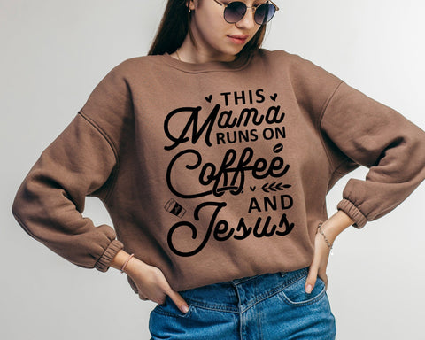 This Mama Runs on Coffee and Jesus Svg, Mom Life svg, Coffee Lover Gifts, Jesus Loves You, Christian Coffee Mug, Svg Files for Cricut SVG DesignDestine 