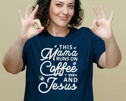 This Mama Runs on Coffee and Jesus Svg, Mom Life svg, Coffee Lover Gifts, Jesus Loves You, Christian Coffee Mug, Svg Files for Cricut SVG DesignDestine 