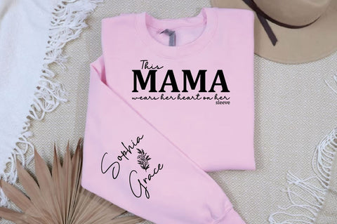 This mama wears her heart on her sleeve Sleeve Svg Design SVG Designangry 