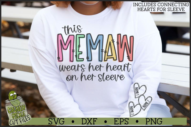 This Memaw Wears Her Heart on Her Sleeve SVG File SVG Crunchy Pickle 