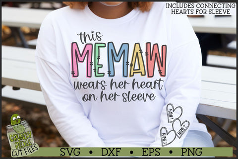 This Memaw Wears Her Heart on Her Sleeve SVG File SVG Crunchy Pickle 