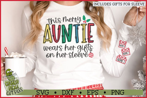 This Merry Auntie Wears Her Gifts on Her Sleeve SVG File SVG Crunchy Pickle 