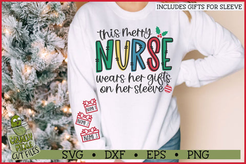 This Merry Nurse Wears Her Gifts on Her Sleeve SVG SVG Crunchy Pickle 