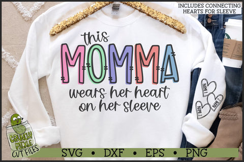 This Momma Wears Her Heart on Her Sleeve SVG File SVG Crunchy Pickle 