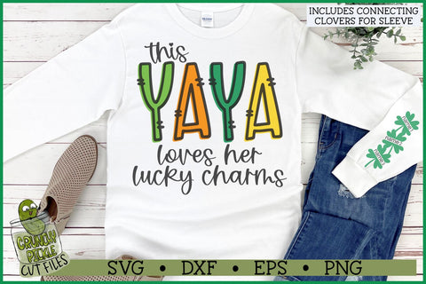 This Yaya Loves Her Lucky Charms on Sleeve SVG File SVG Crunchy Pickle 