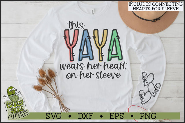 This Yaya Wears Her Heart on Her Sleeve SVG File SVG Crunchy Pickle 