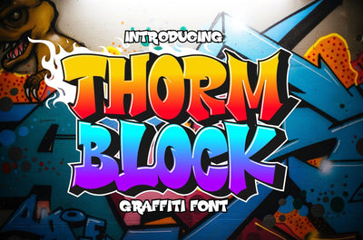 Thorm Block - Cools Graffiti Font Font Mozzatype 