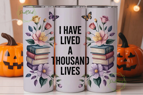 Thousand Lives Book Lover 20oz Tumbler Sublimation PixelChick 
