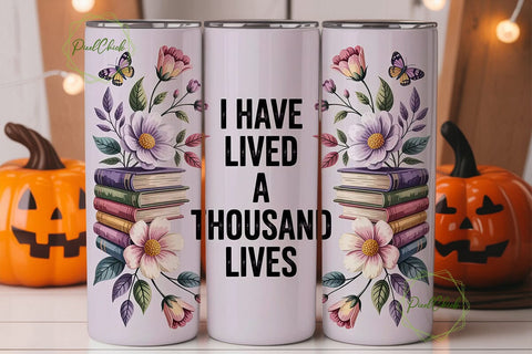Thousand Lives Book Lover 20oz Tumbler Sublimation PixelChick 