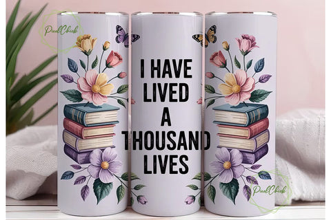 Thousand Lives Book Lover 20oz Tumbler Sublimation PixelChick 