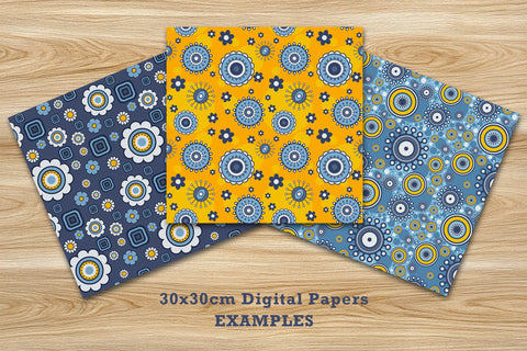 Three 30x30cm Seamless Funky Surface Patterns Digital Pattern Karma Genie Graphics 