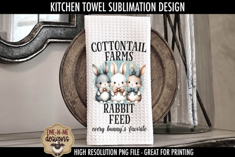 Three Cute Easter Bunnies | Kitchen Towel Sublimation Sublimation Ewe-N-Me Designs 