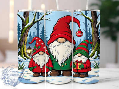 Three Gnomes Snowy Forest 20oz Tumbler, Three Gnomes, Snowy Forest, Winter Fantasy, 20oz Tumbler Wrap, Sublimation Design, Holiday Magic, Digital Download Sublimation ToriDesigns 