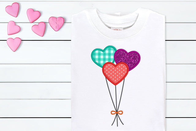 Three Heart Balloons Applique Embroidery Embroidery/Applique DESIGNS Designed by Geeks 