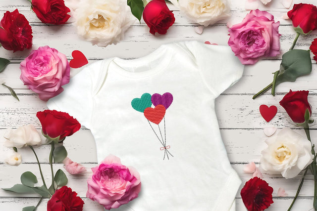 Three Heart Balloons Mini Embroidery Embroidery/Applique DESIGNS Designed by Geeks 