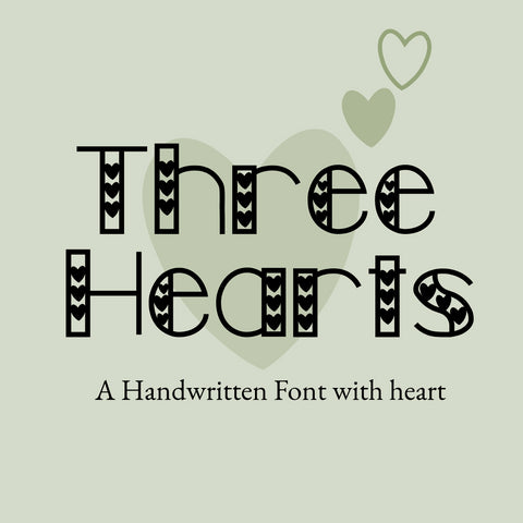 Three Heart Font, Decorative Font Font Crafting With Brenna 