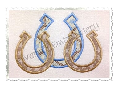Three Horseshoes Applique Machine Embroidery Design Embroidery/Applique DESIGNS Rivermill Embroidery 