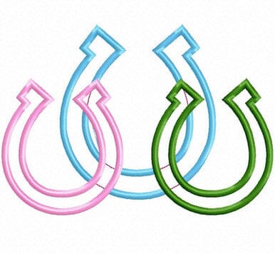Three Horseshoes Applique Machine Embroidery Design Embroidery/Applique DESIGNS Rivermill Embroidery 
