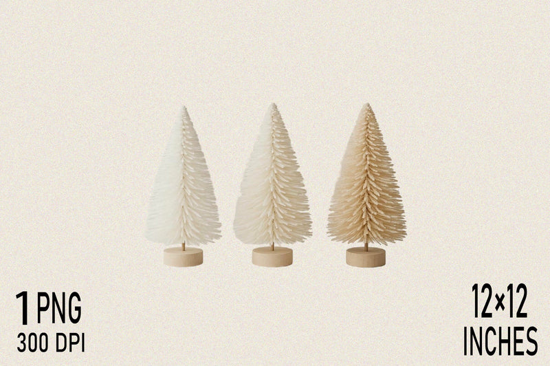 Three Pastel Christmas Trees in Soft Sublimation Clipart Sublimation SVGArt 
