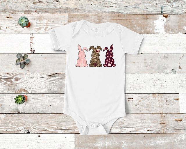 Three Patterned Easter Bunnies PNG Sublimation So Fontsy VIP Design Shop 