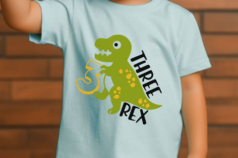 Three Rex| 3rd Birthday SVG Cutting Files. SVG CosmosFineArt 