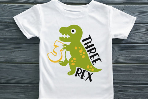 Three Rex| 3rd Birthday SVG Cutting Files. SVG CosmosFineArt 