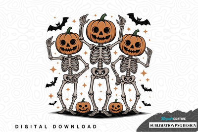 Three skeleton pumpkins halloween sublimation design Sublimation Regulrcrative 