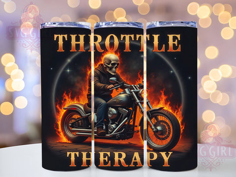 Throttle Therapy Motorcycle 20oz Tumbler, Motorcycle Tumbler, Throttle Therapy, Sublimation Wrap, 20oz Tumbler, Biker Gift, Motorcycle Accessories Sublimation SvggirlplusArt 