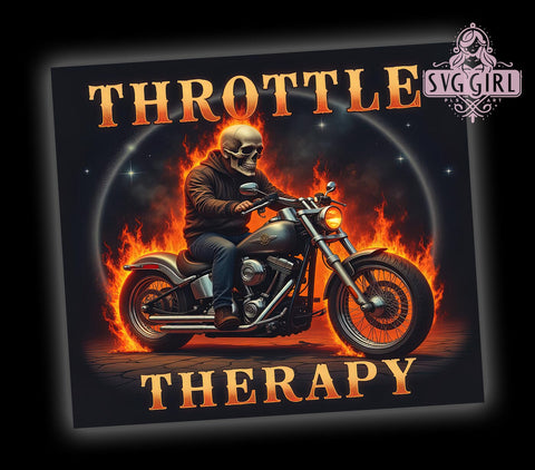 Throttle Therapy Motorcycle 20oz Tumbler, Motorcycle Tumbler, Throttle Therapy, Sublimation Wrap, 20oz Tumbler, Biker Gift, Motorcycle Accessories Sublimation SvggirlplusArt 