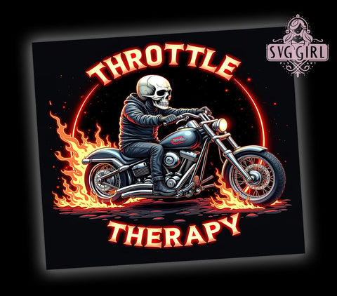 Throttle Therapy Motorcycle 20oz Tumbler, Motorcycle Tumbler, Throttle Therapy, Sublimation Wrap, 20oz Tumbler, Biker Gift, Motorcycle Accessories Sublimation SvggirlplusArt 
