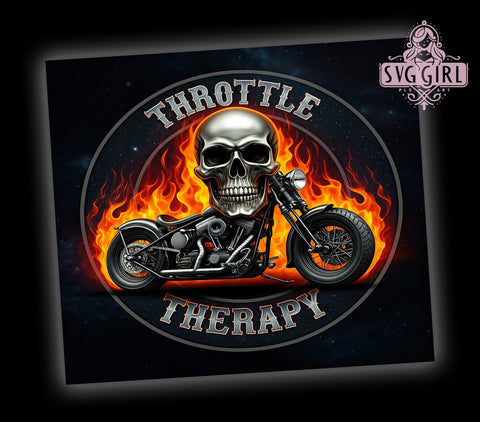 Throttle Therapy Motorcycle 20oz Tumbler, Motorcycle Tumbler, Throttle Therapy, Sublimation Wrap, 20oz Tumbler, Biker Gift, Motorcycle Accessories Sublimation SvggirlplusArt 