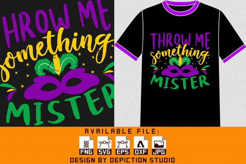 Throw Me Something Mister T-Shirt, Mardi Gras Shirt Print Template Sketch DESIGN Depiction Studio 