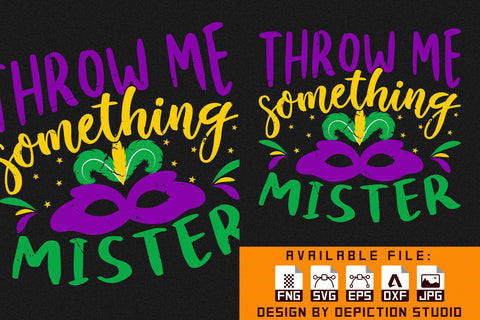 Throw Me Something Mister T-Shirt, Mardi Gras Shirt Print Template Sketch DESIGN Depiction Studio 